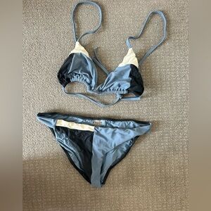 Worn once PILYQ blue bikini